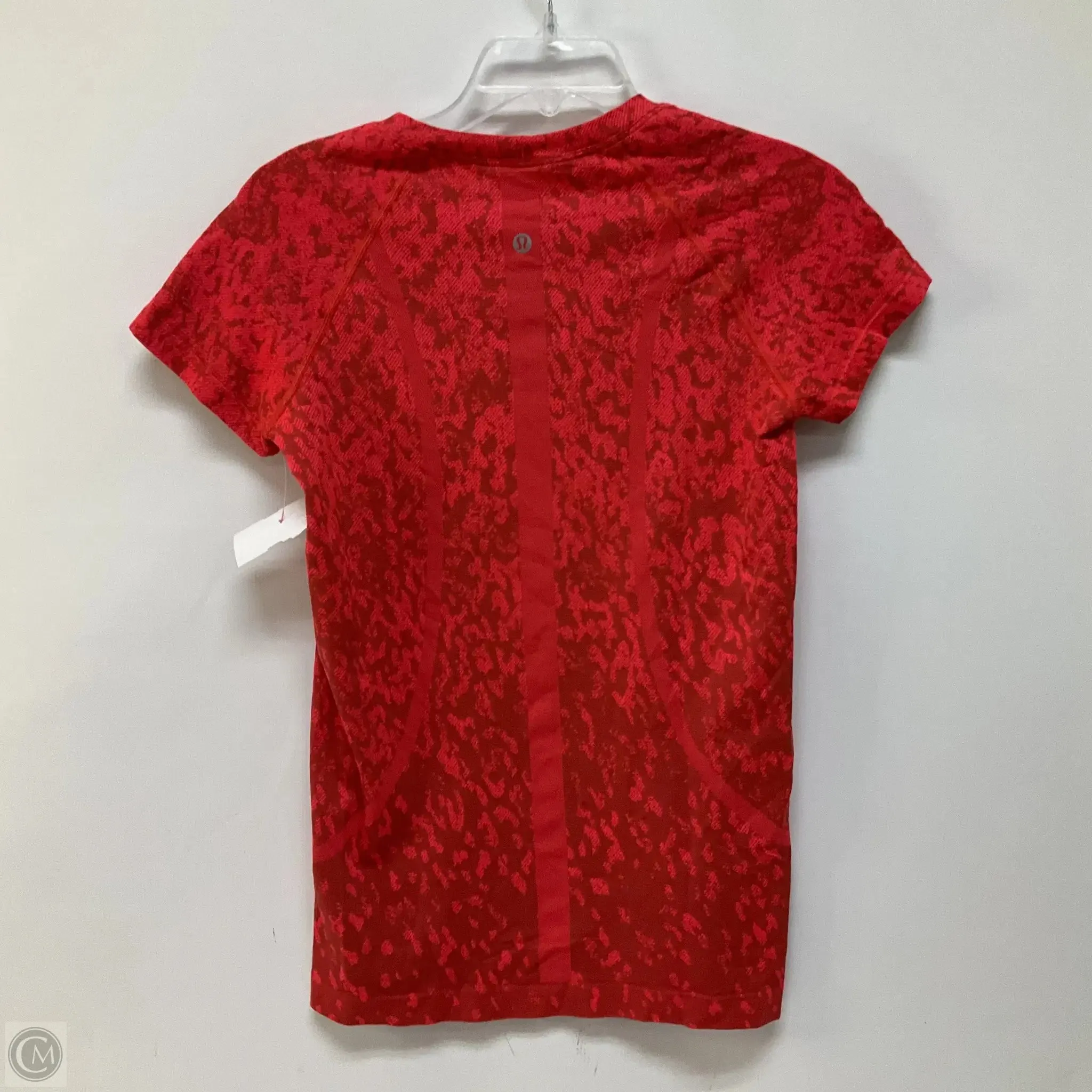 Athletic Top Short Sleeve By Lululemon In Red, Size: 6