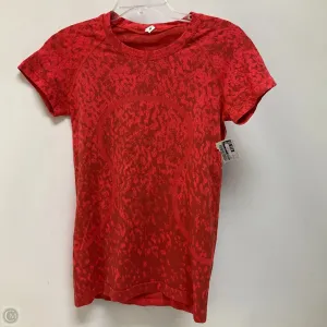 Athletic Top Short Sleeve By Lululemon In Red, Size: 6