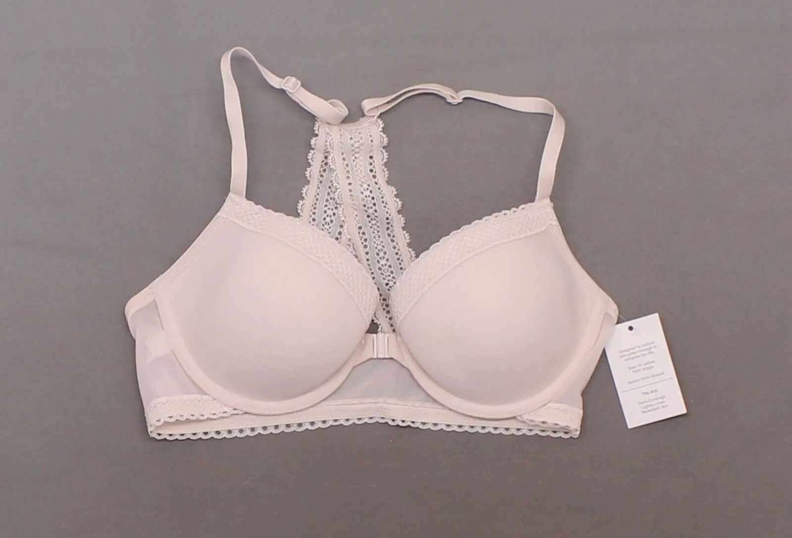 Auden Women's Ace Lightly Lined Lace Trim Demi Racerback Bra