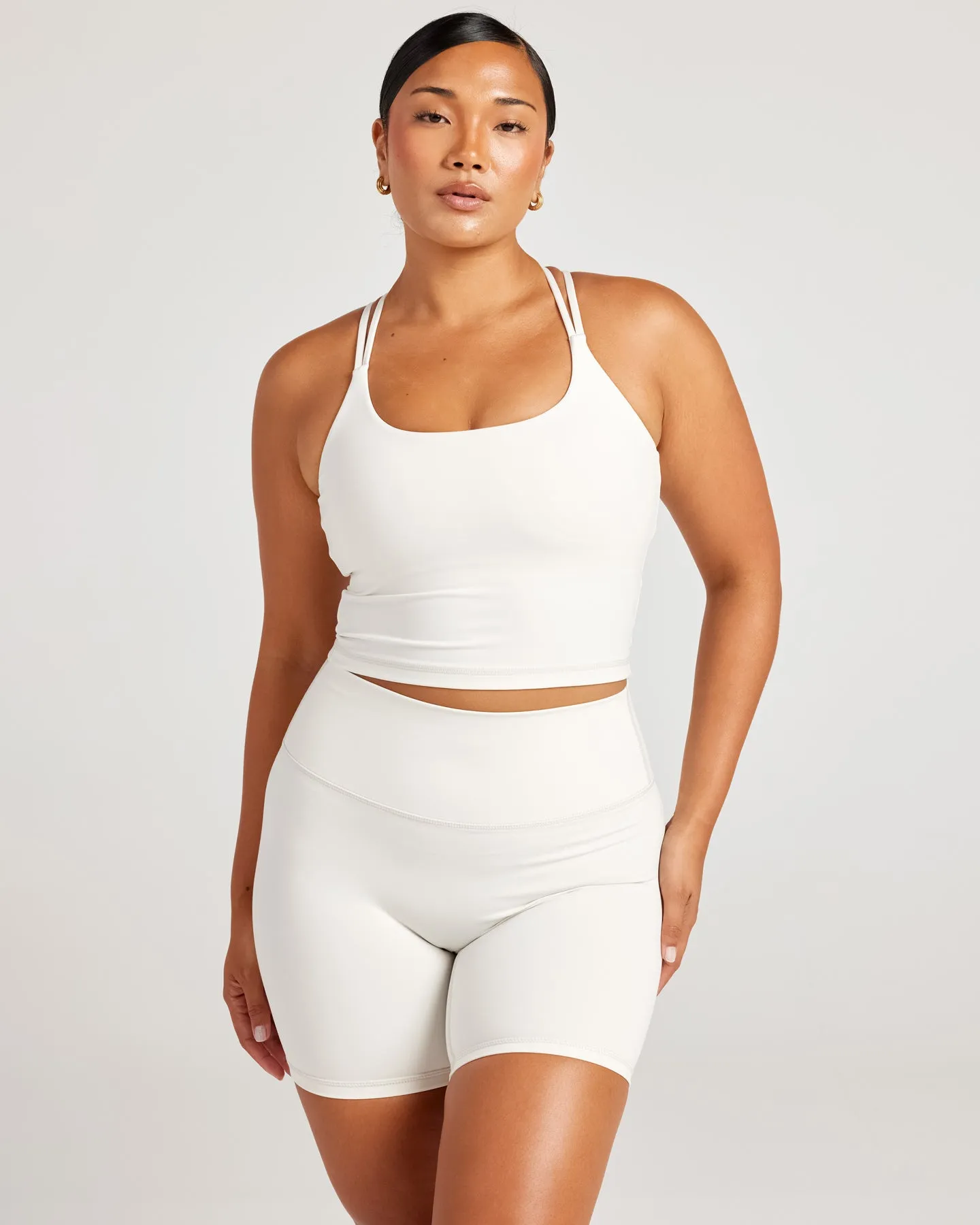 Aura Thin Strap Tank - Vanilla Latte