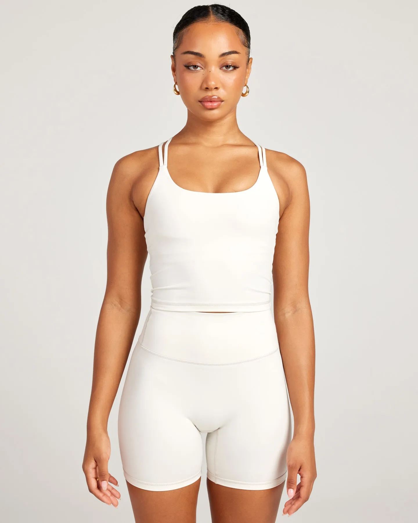 Aura Thin Strap Tank - Vanilla Latte