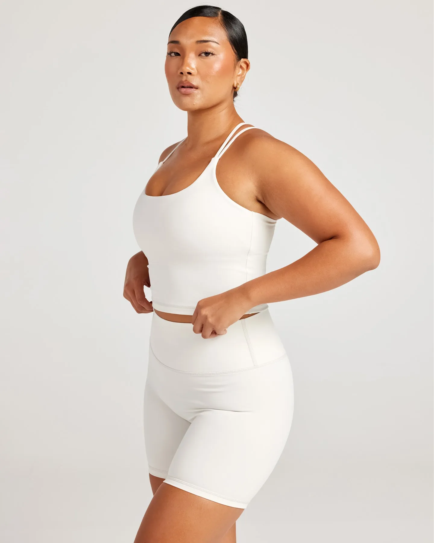Aura Thin Strap Tank - Vanilla Latte