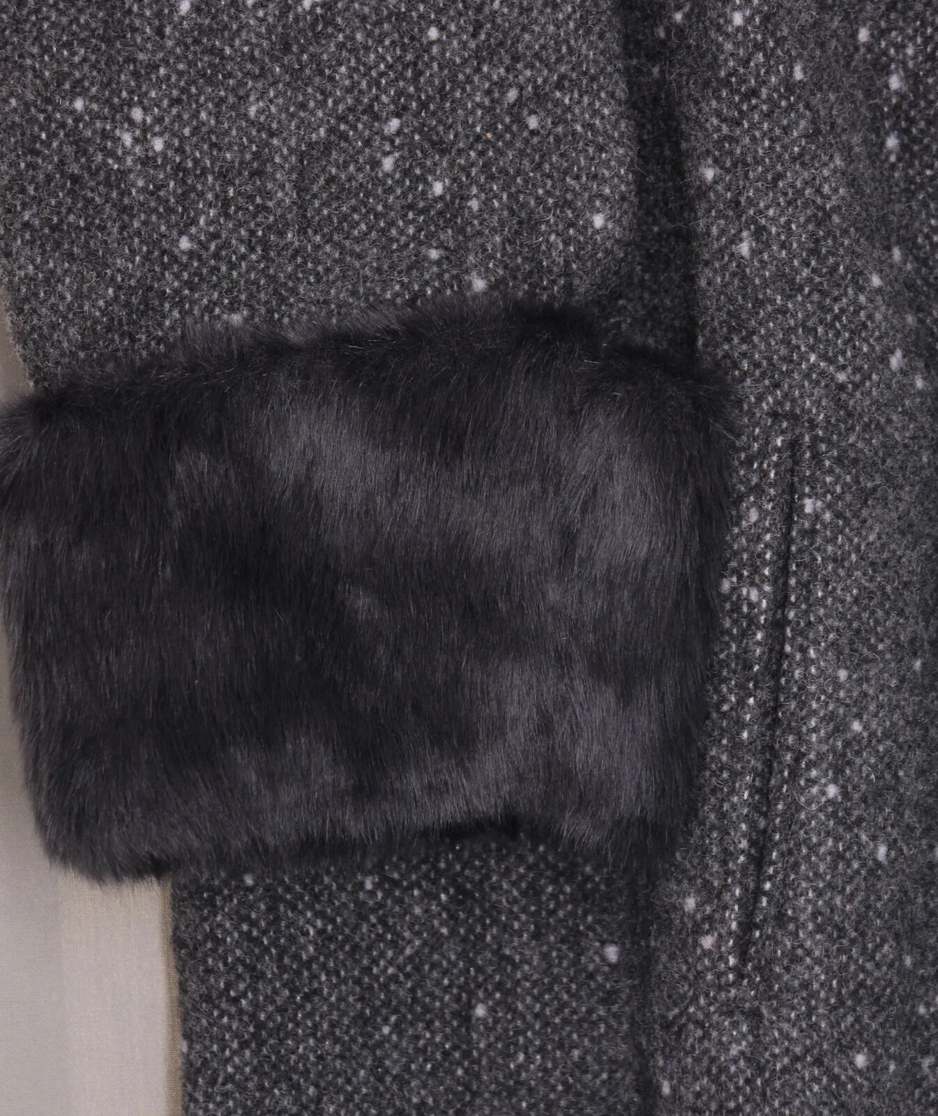 Ava & Viv Women's Plus Size Single Breasted Overcoat with Faux Fur