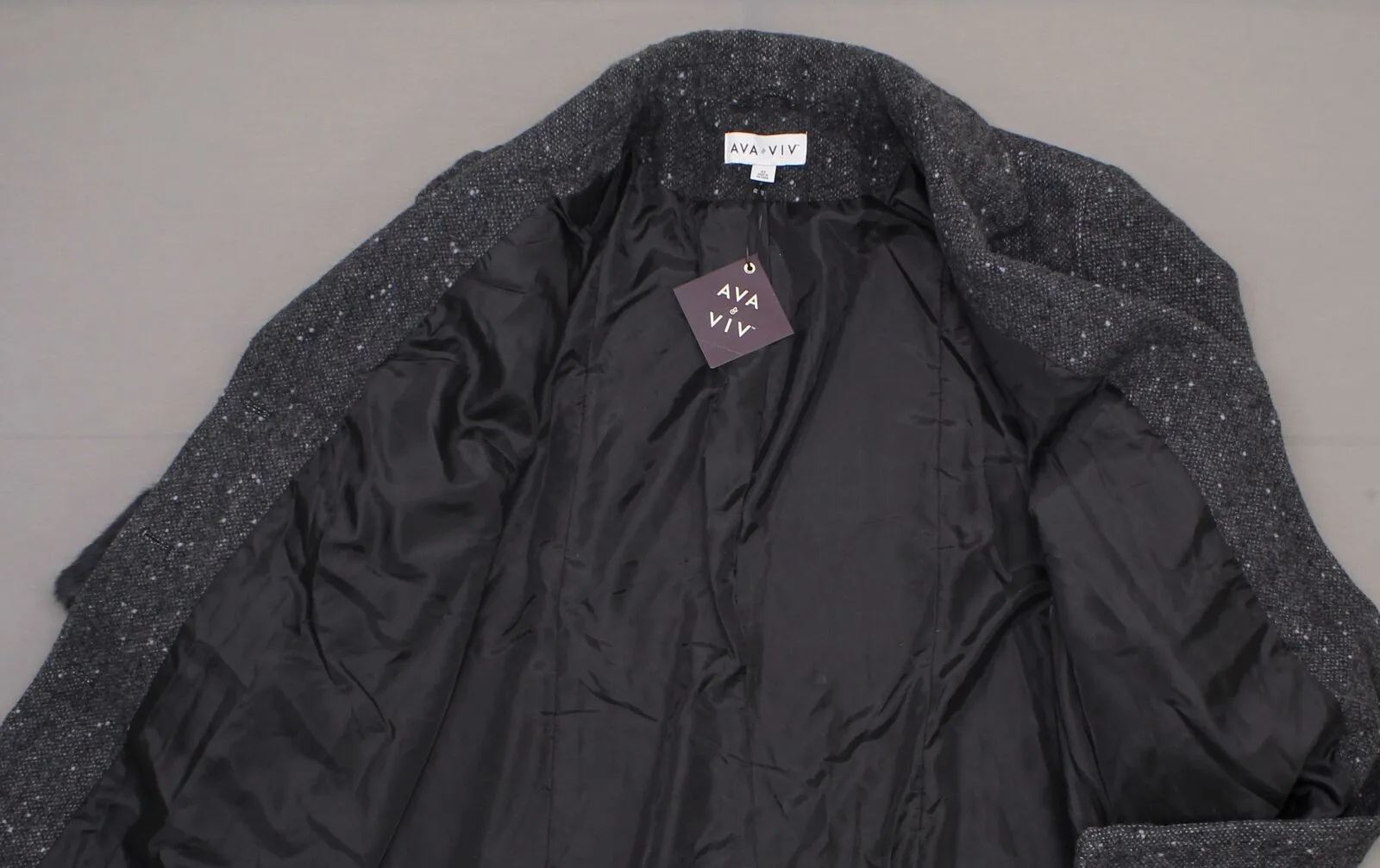 Ava & Viv Women's Plus Size Single Breasted Overcoat with Faux Fur