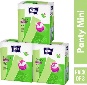 Bella Panty Mini Classic Pantyliners - 36 Pieces Pantyliner (Pack of 3)