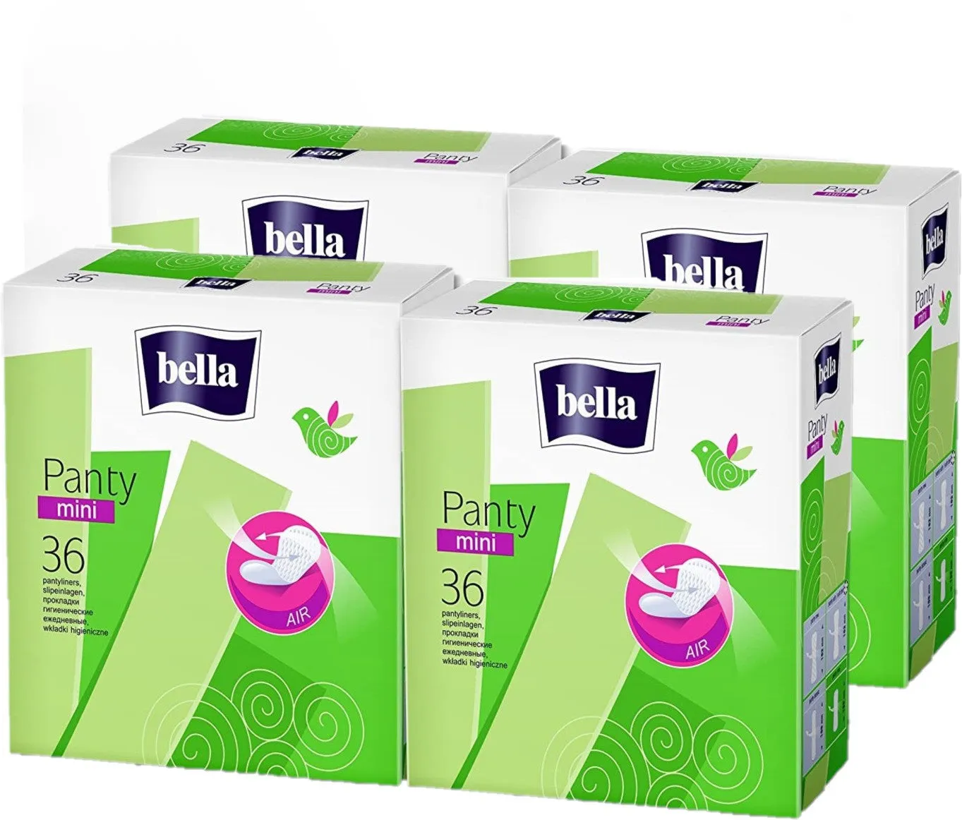 Bella Panty Mini Classic Pantyliners - 36 Pieces Pantyliner (Pack of 4)