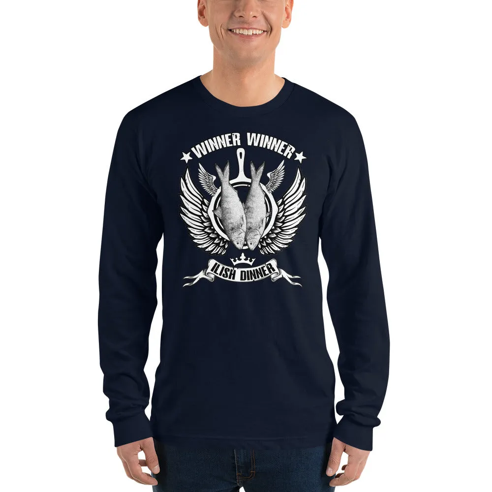 Bengali Unisex Fine Jersey Long Sleeve T-Shirt - Winner Winner Ilish Dinner