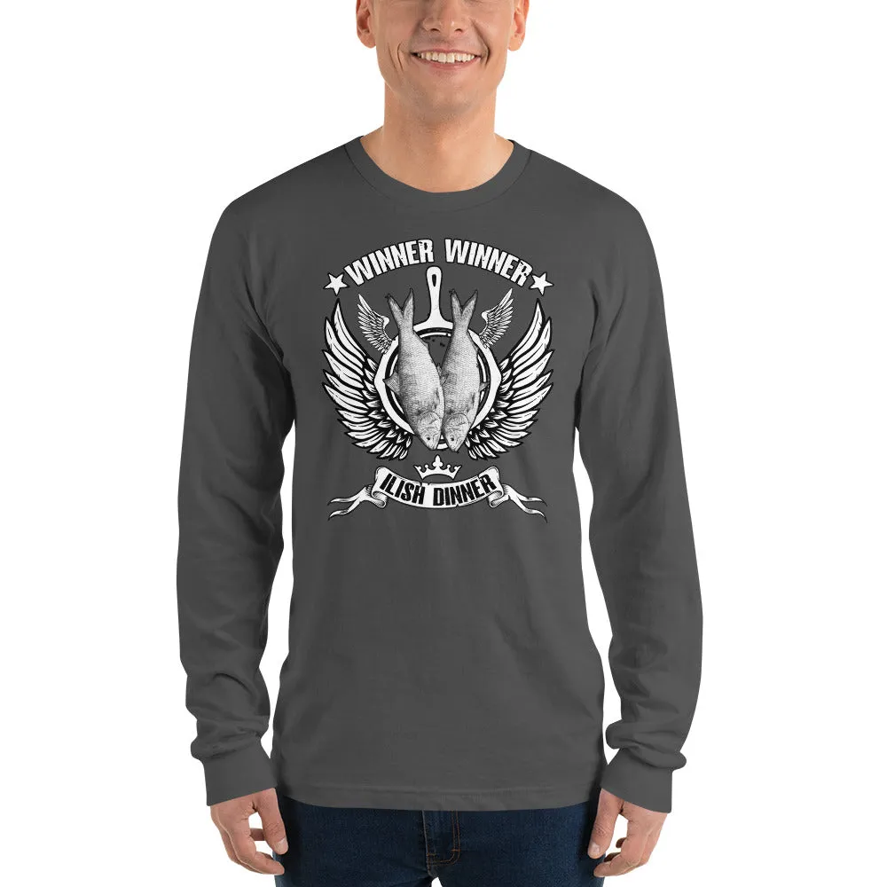 Bengali Unisex Fine Jersey Long Sleeve T-Shirt - Winner Winner Ilish Dinner