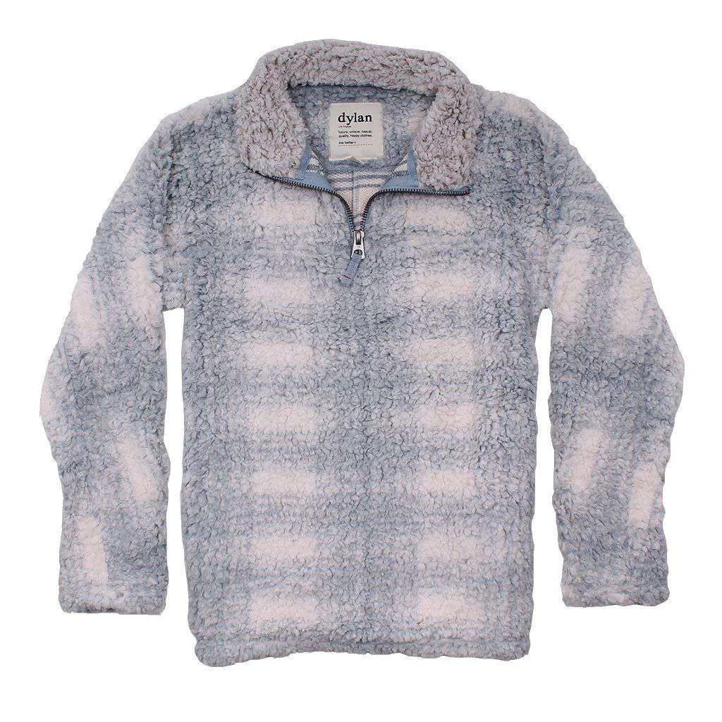 Big Plaid Frosty Tipped Women's Stadium Pullover in Blue by True Grit (Dylan)