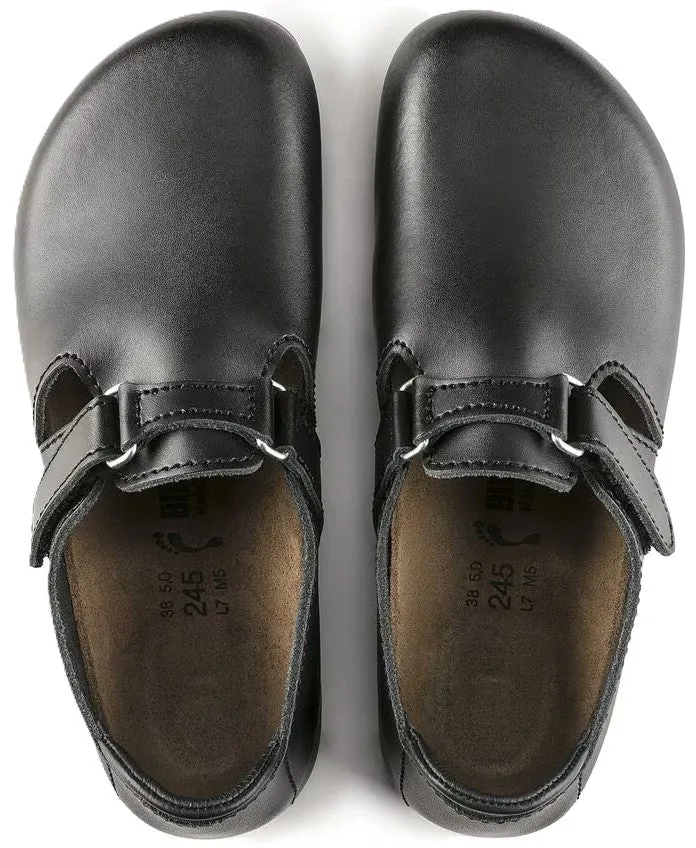 Birkenstock Linz Professional Shoe - Black Leather | Comfortable Cork Footbed
