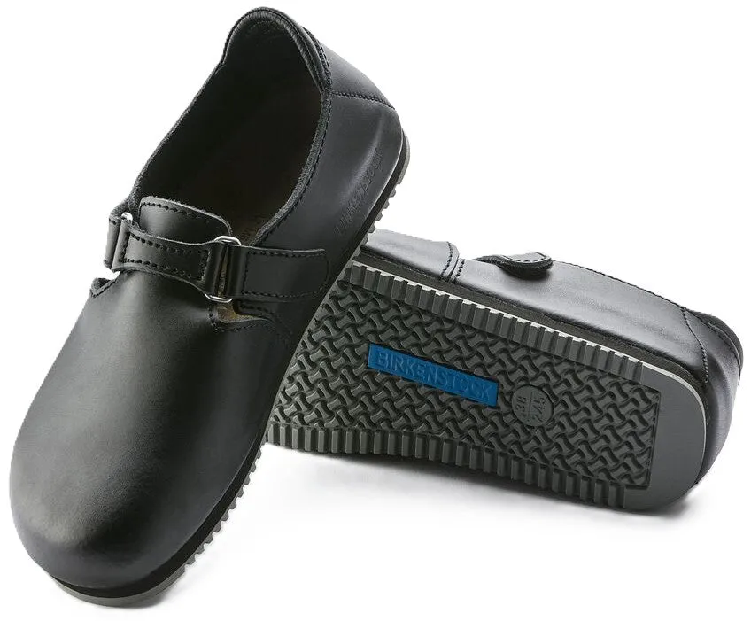 Birkenstock Linz Professional Shoe - Black Leather | Comfortable Cork Footbed