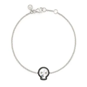 Black Diamond & Mother of Pearl Skull Bracelet