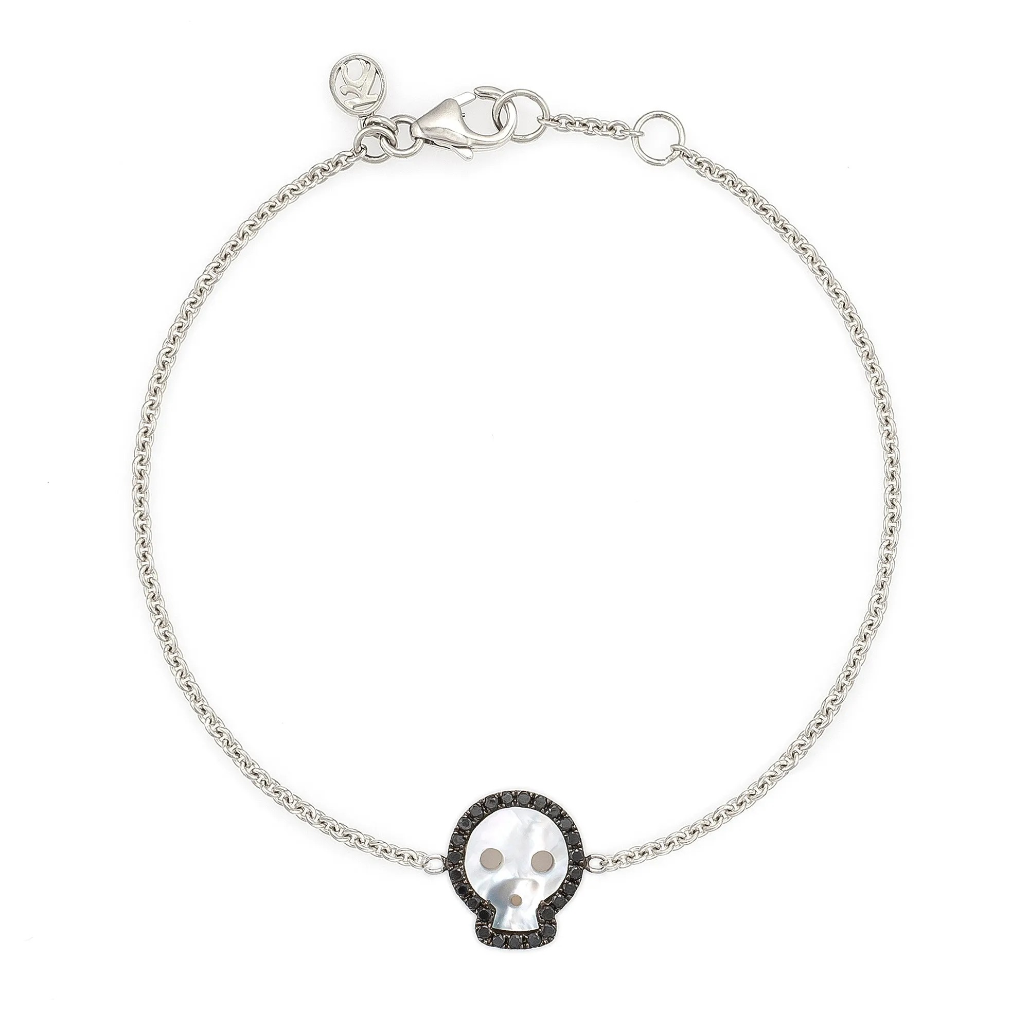 Black Diamond & Mother of Pearl Skull Bracelet