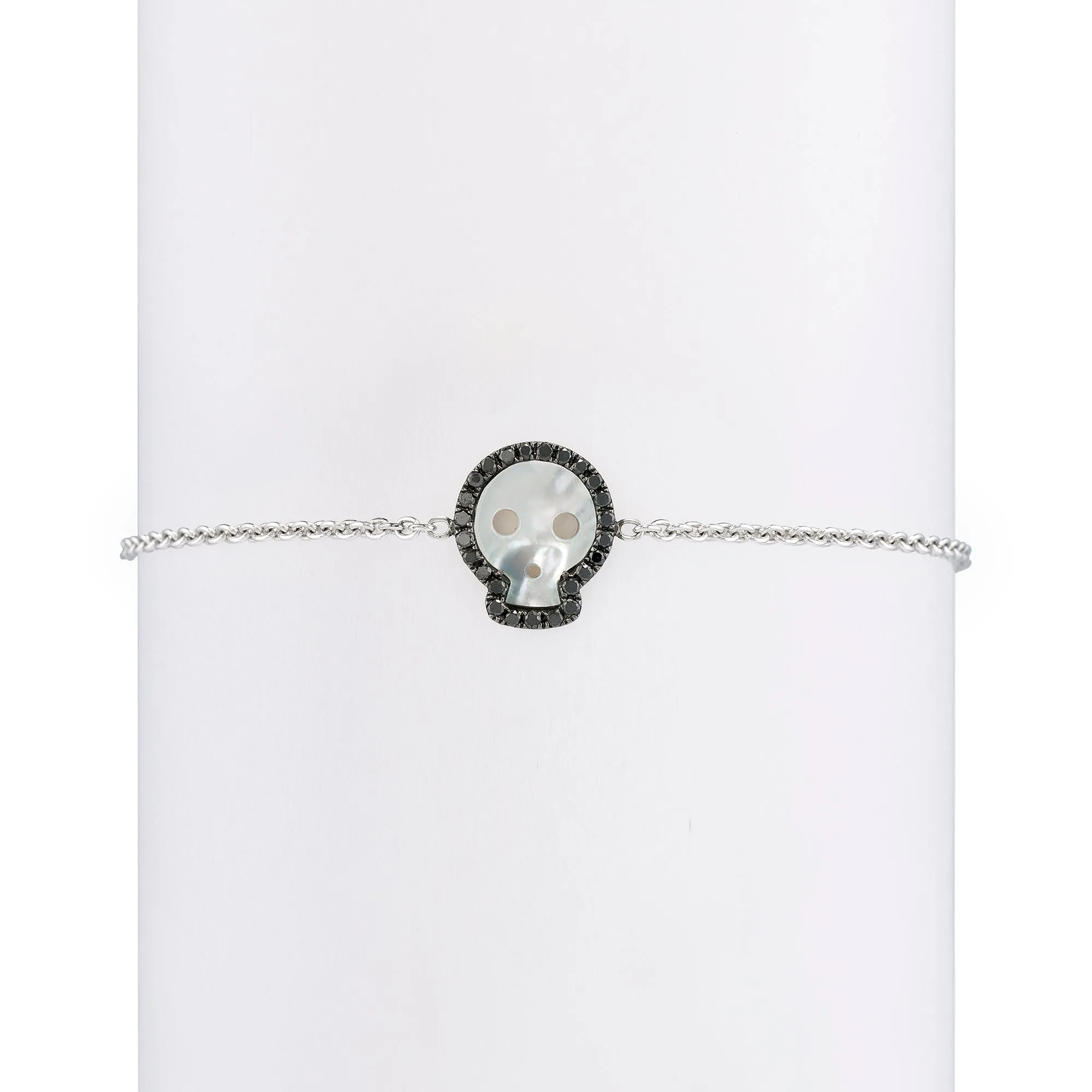 Black Diamond & Mother of Pearl Skull Bracelet