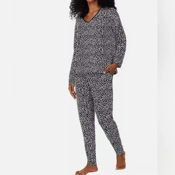 Black Dot - DKNY Women's 2Piece Lightweight Soft Sleep Jogger Lounge Set…