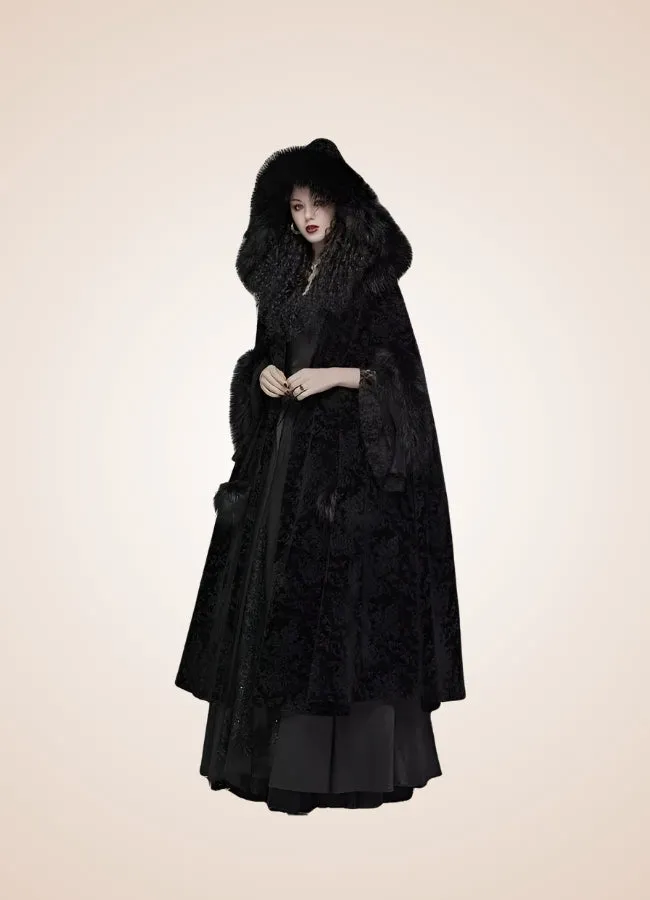 Black Gothic Women's Hooded Coat
