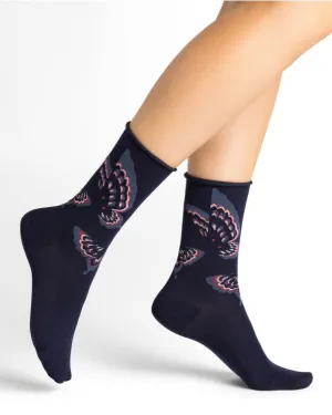 Bleuforet Velvety Butterfly Socks Ink- 6435