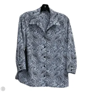 Blouse 3/4 Sleeve By Notations In Black & White, Size: L
