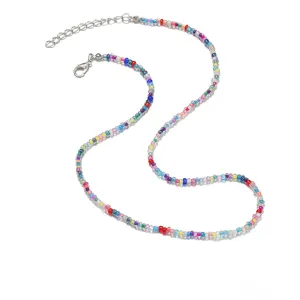 Blue Acrylic & Silver-Plated Beaded Necklace