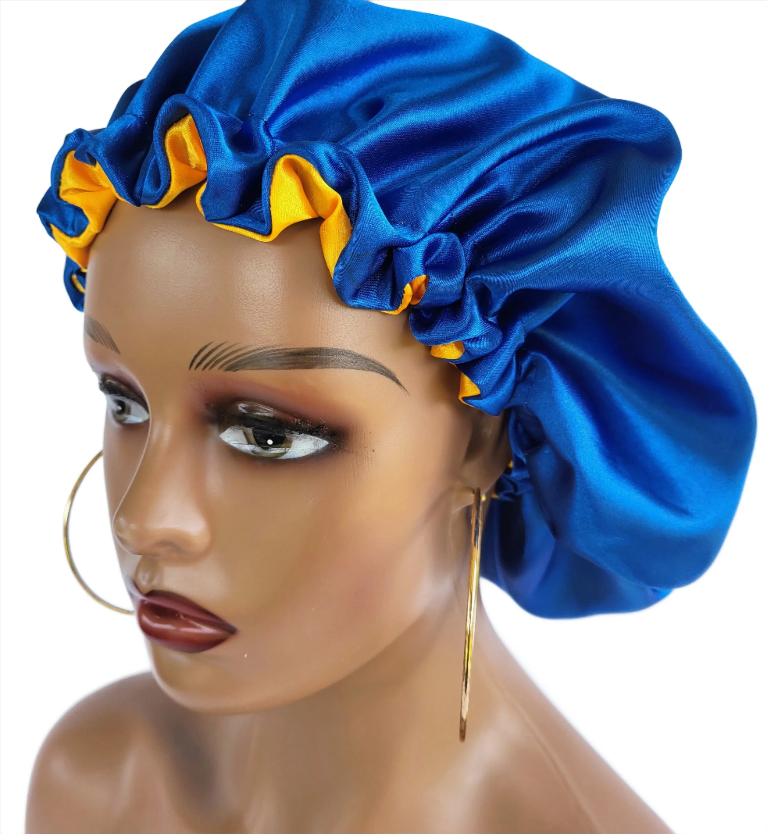 BLUE AMBER Reversible Sleeping Satin Hair Bonnet