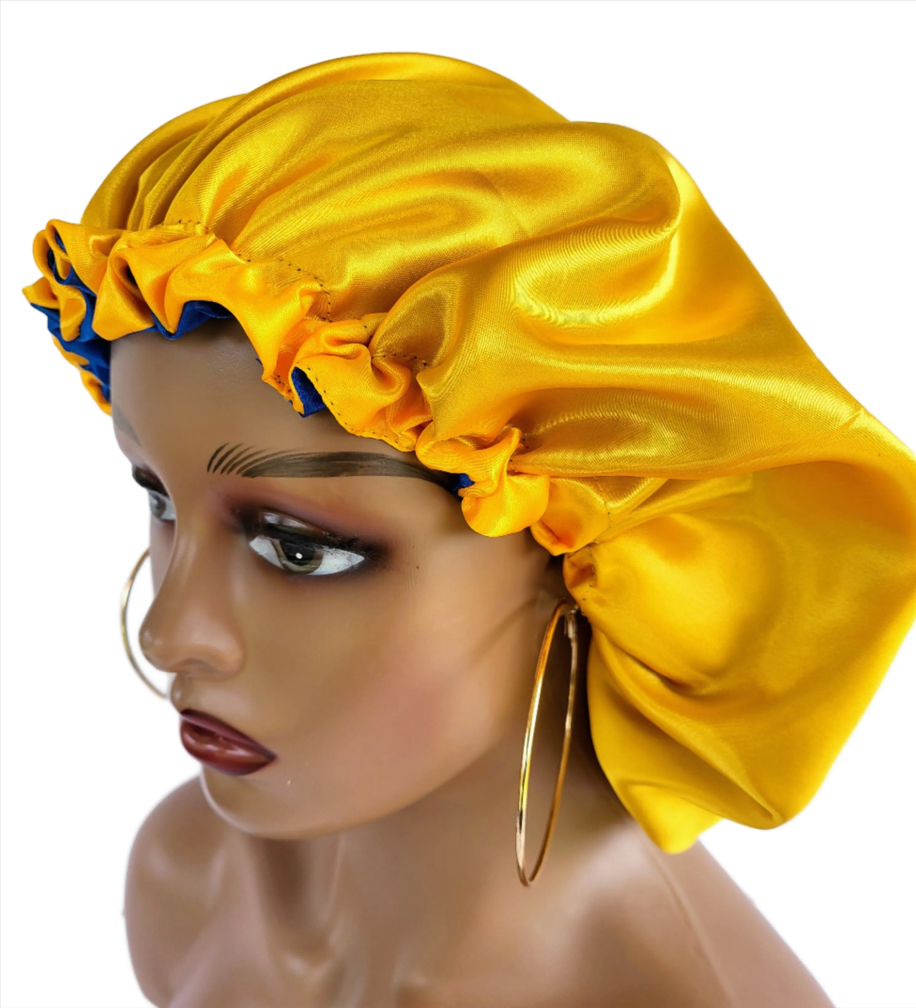 BLUE AMBER Reversible Sleeping Satin Hair Bonnet