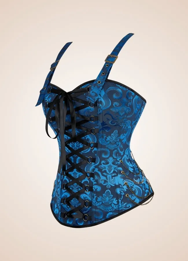Blue Pirate Steampunk Corset