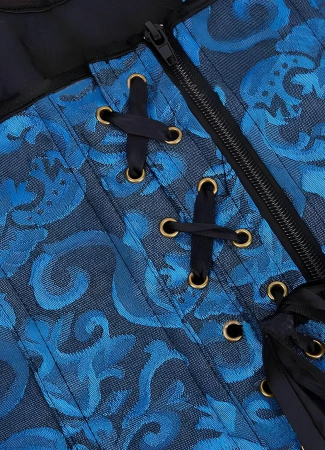 Blue Pirate Steampunk Corset