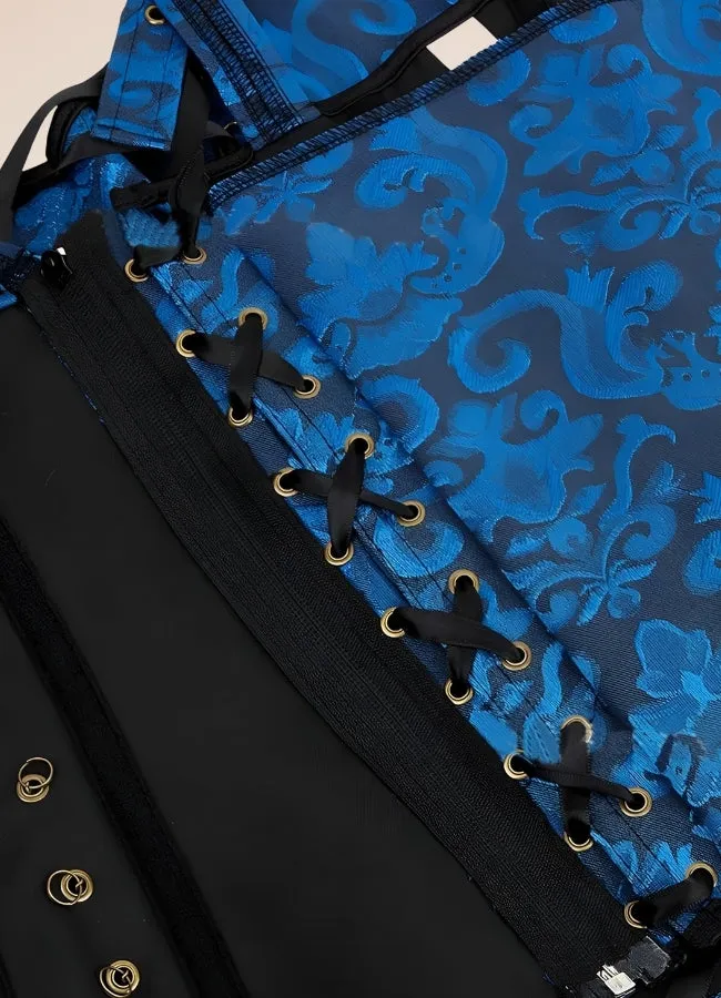 Blue Pirate Steampunk Corset