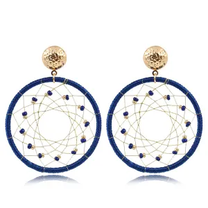 Blue Polyster & Howlite 18K Gold-Plated Web Drop Earrings