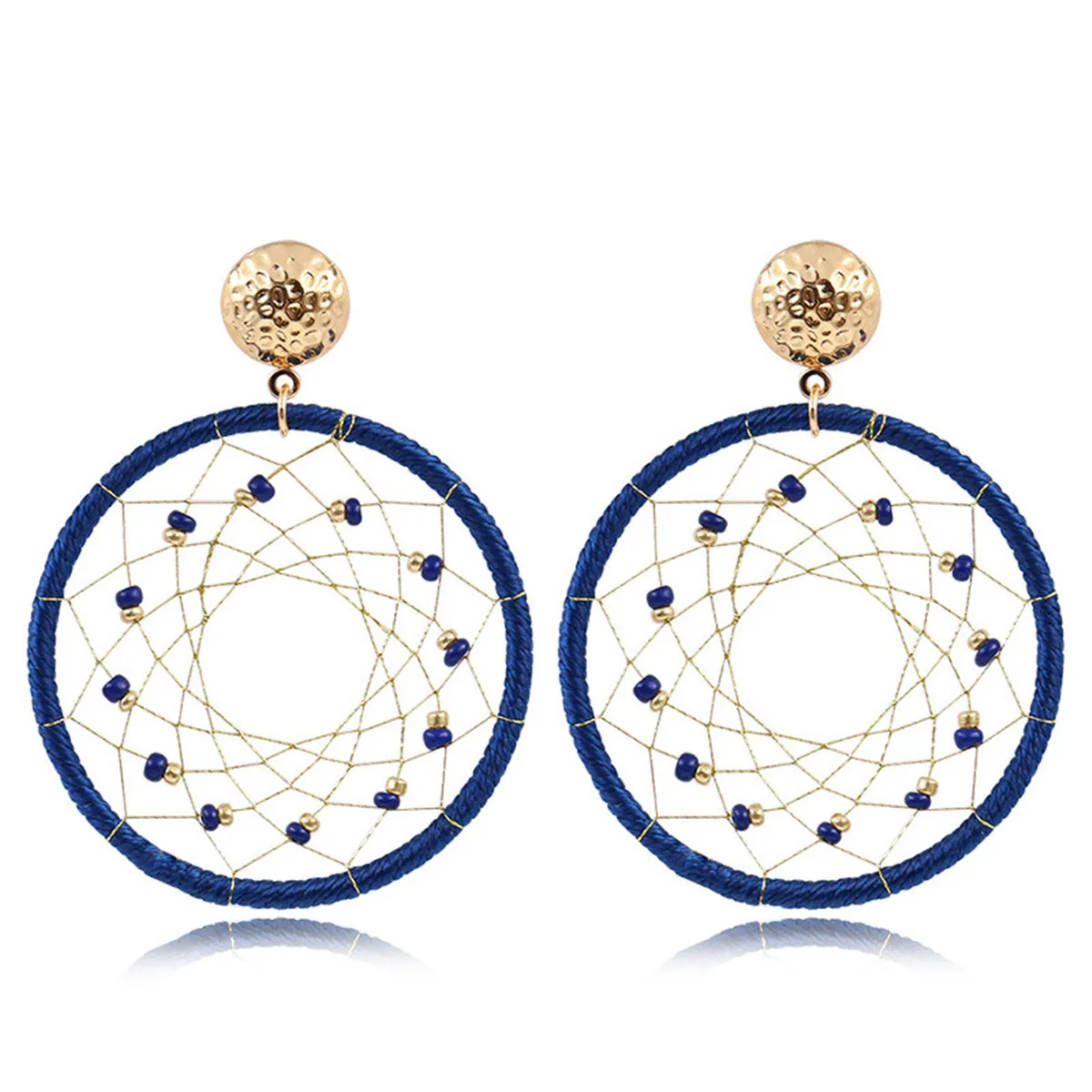 Blue Polyster & Howlite 18K Gold-Plated Web Drop Earrings