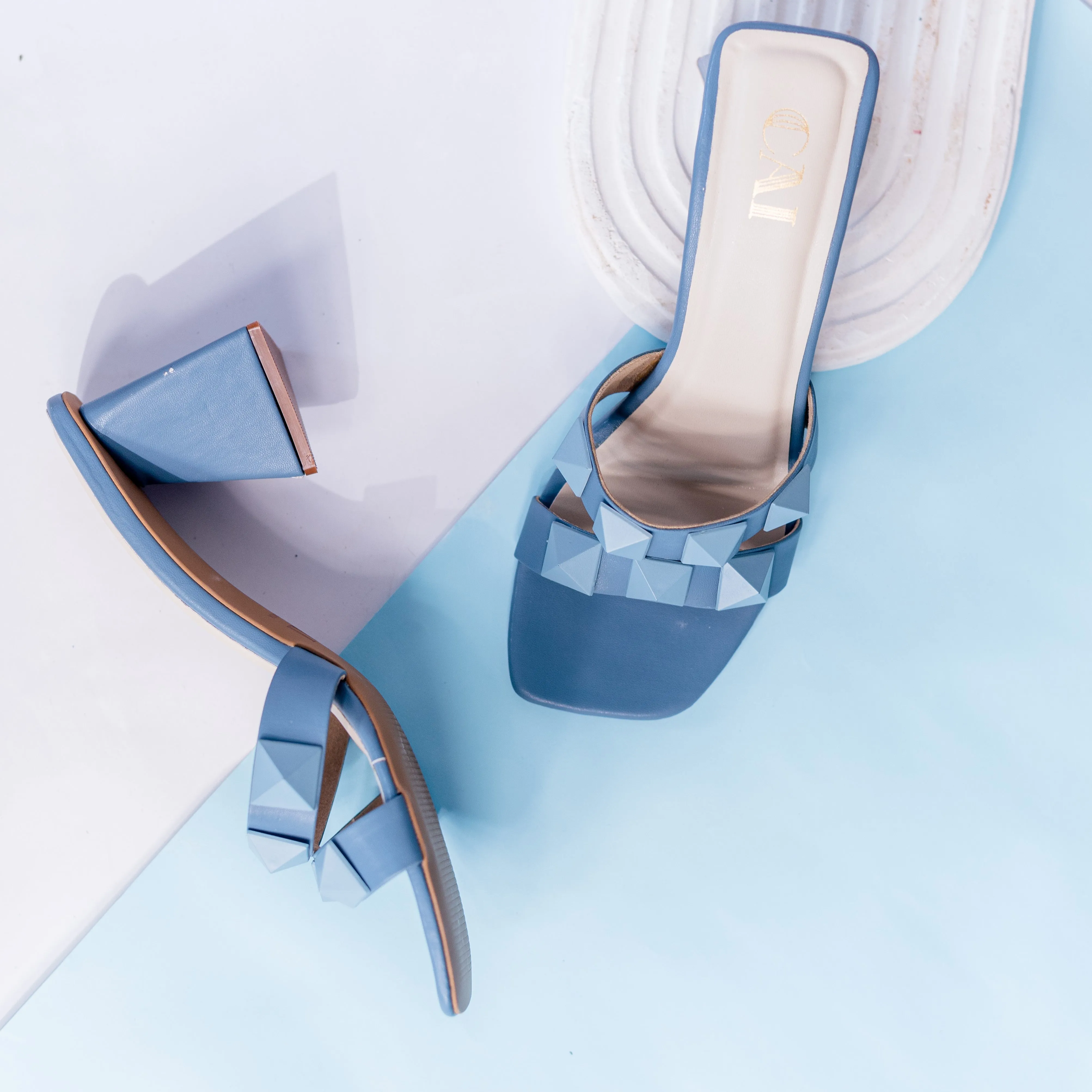 Blue Studded Heels