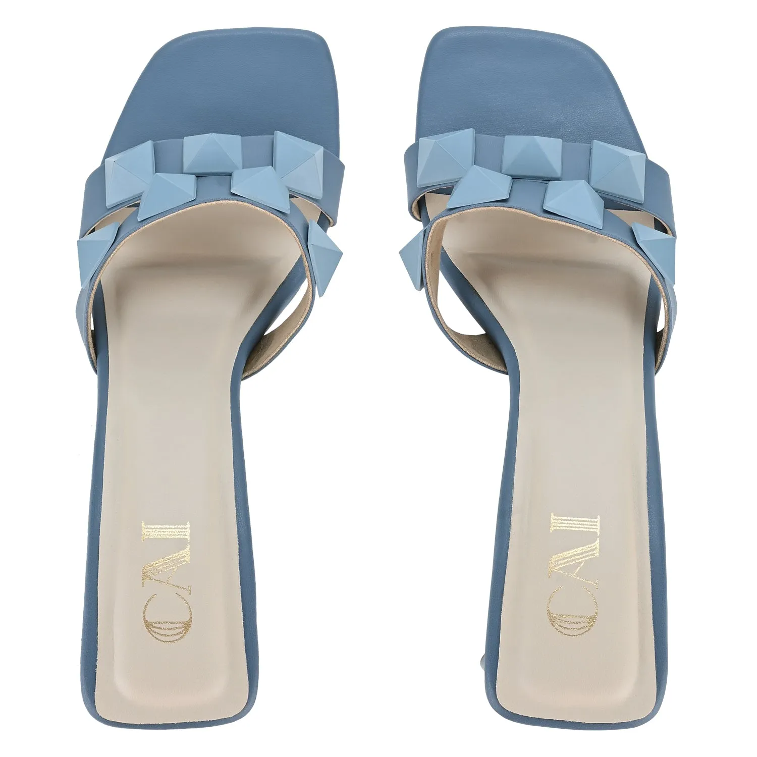 Blue Studded Heels