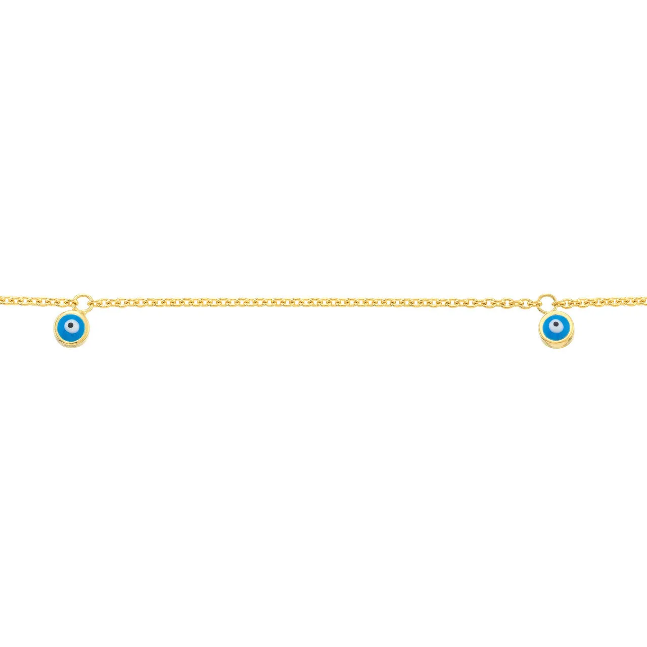 Blue Turquoise Evil Eye Dangle Adjustable Anklet