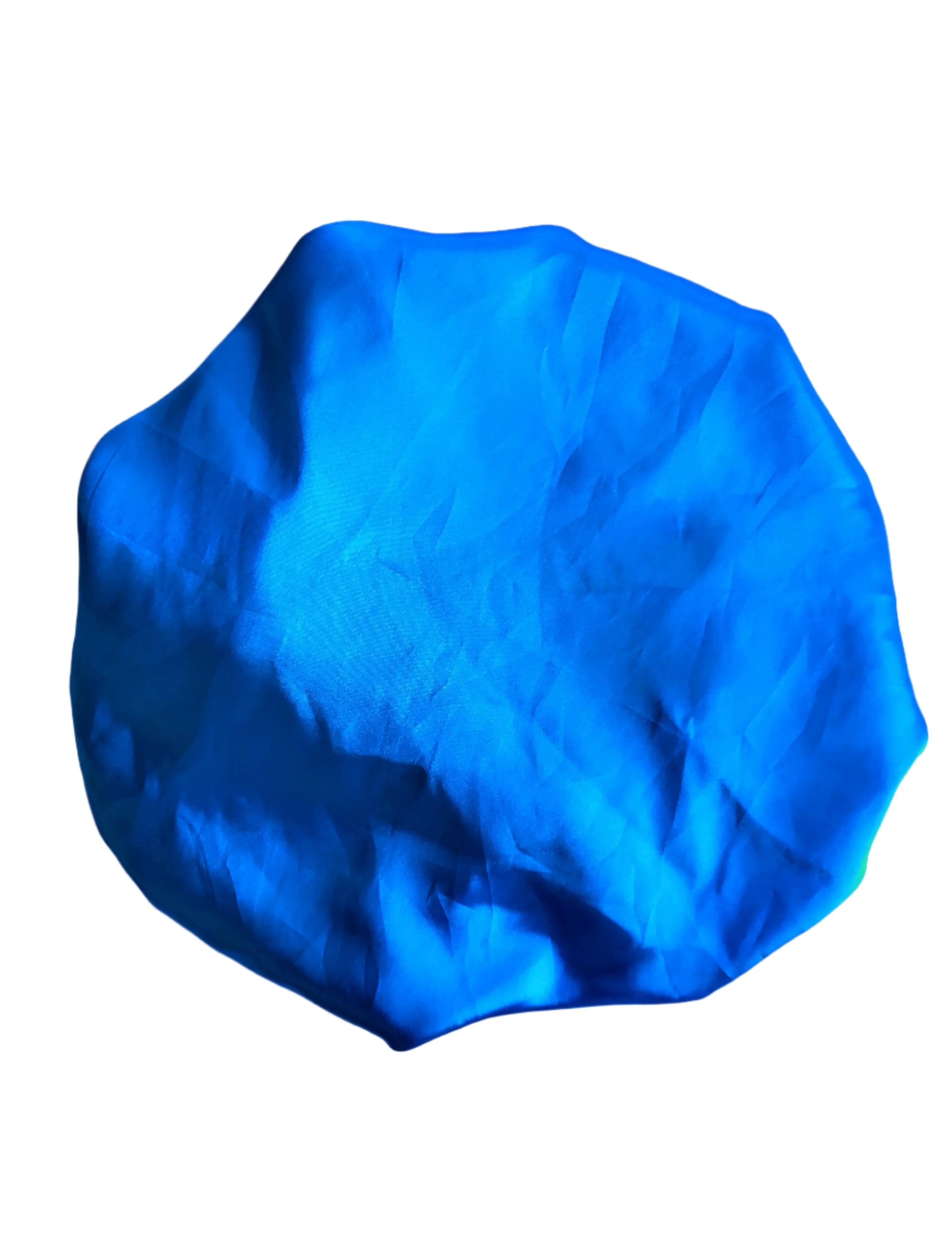 BLUE Wide Band Single Layer Jumbo Satin Bonnet