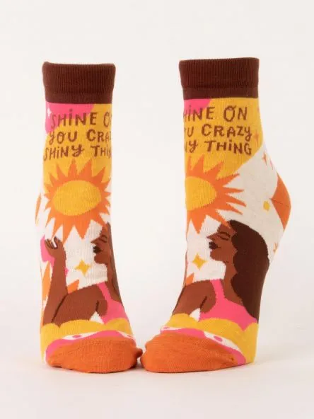 BlueQ Women's Ankle Sock: Shine On You Crazy Shiny Thing
