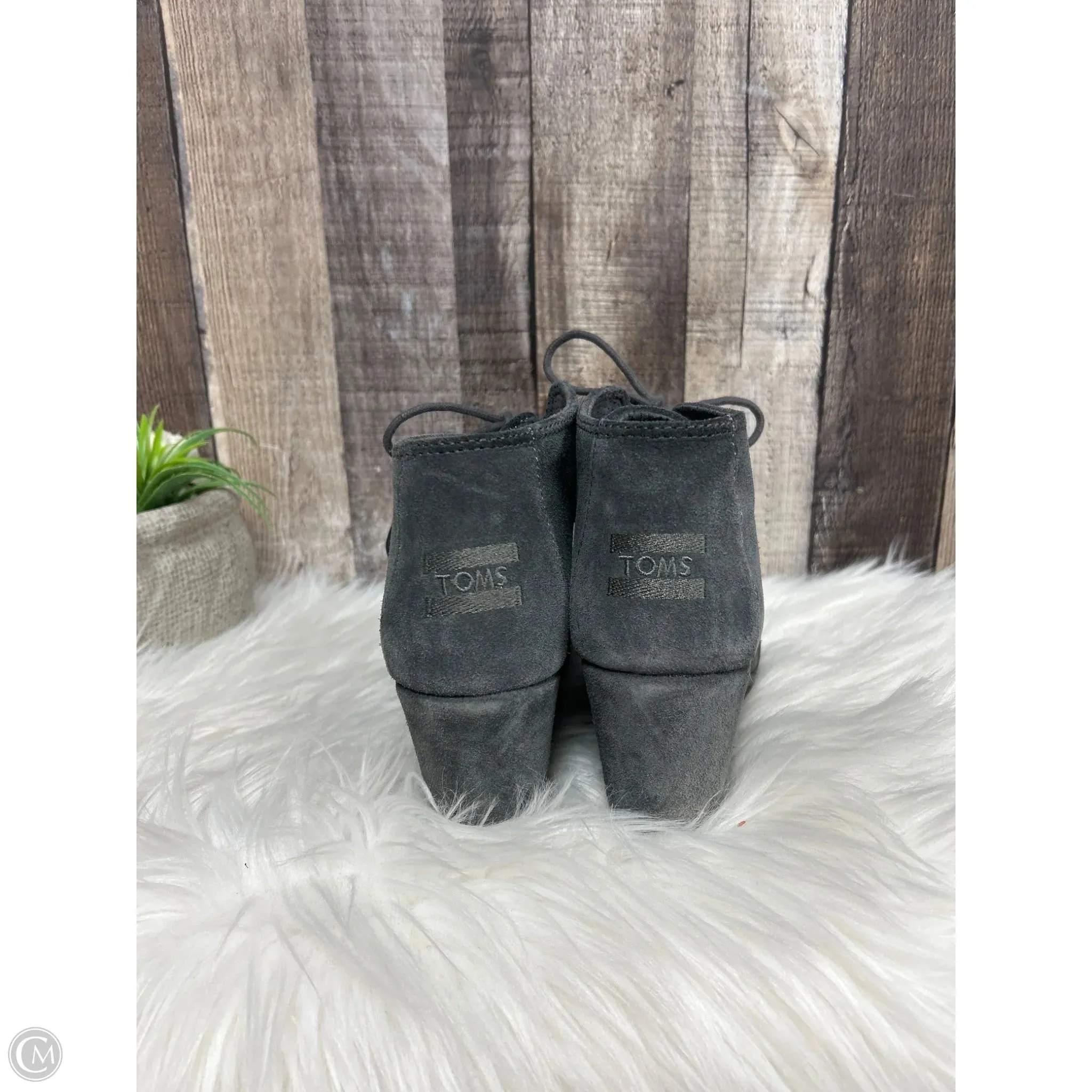Boots Ankle Heels By Toms In Grey, Size: 7.5