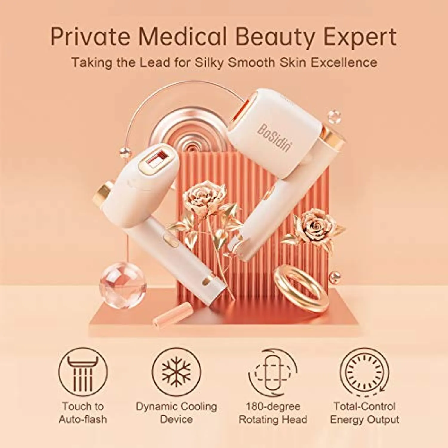 BoSidin Permanent Hair Removal for Women & Men Painless - Face, Upper Lip, Chin, Bikini, Leg & Body Use