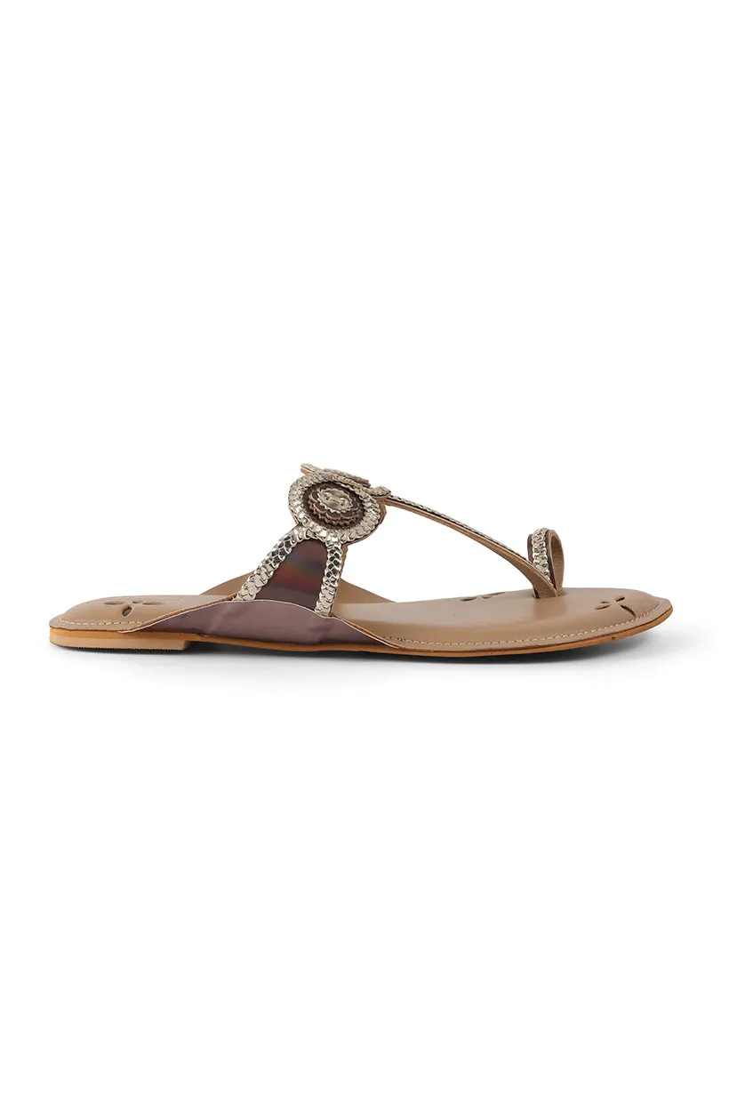 Braided K Flats Gold