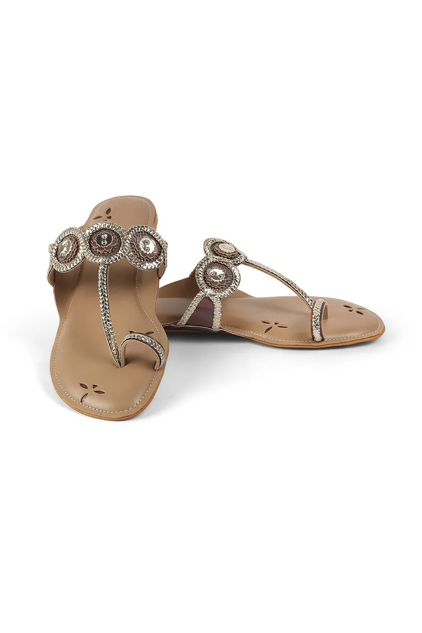 Braided K Flats Gold