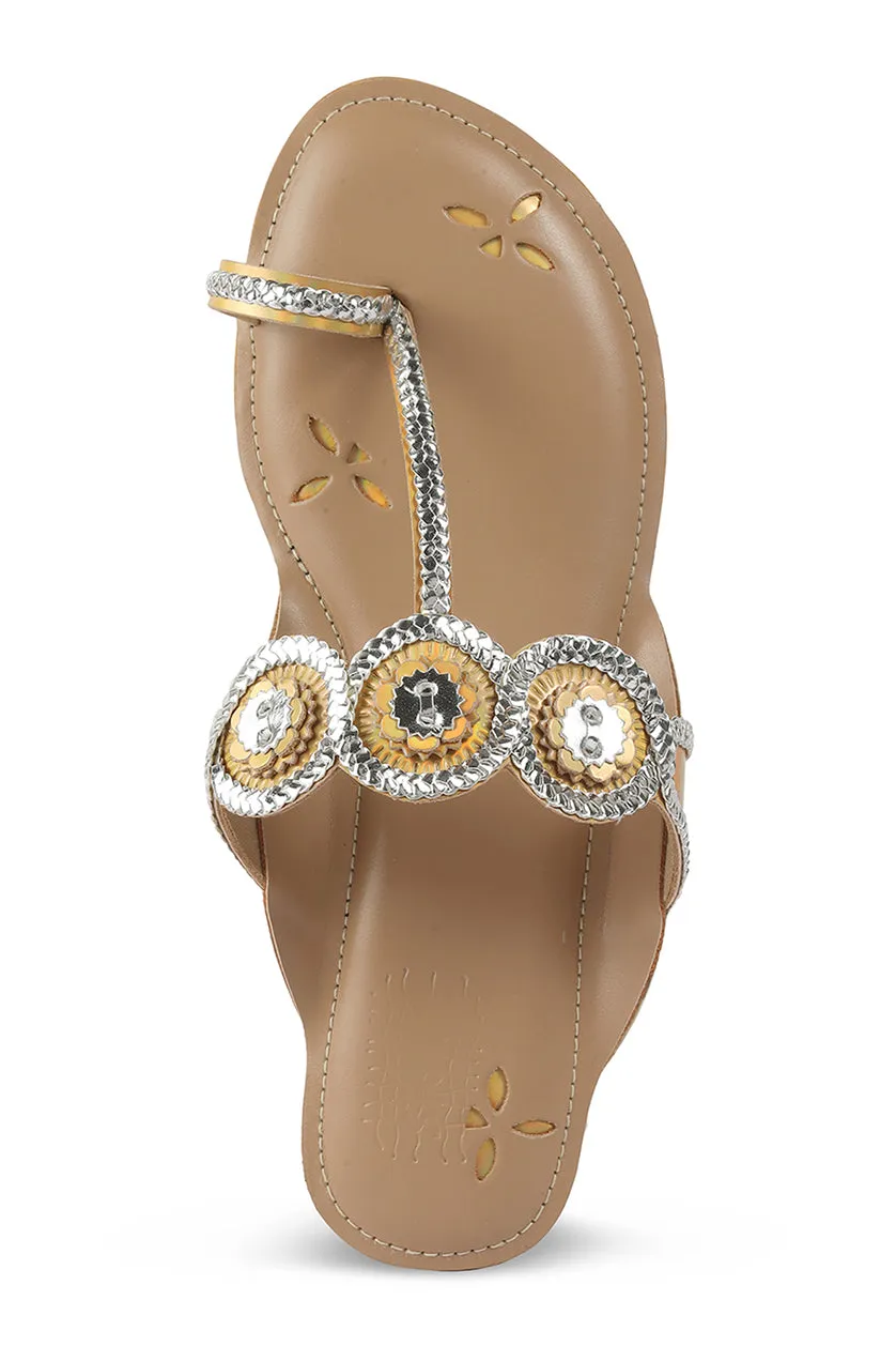 Braided K Flats Gold