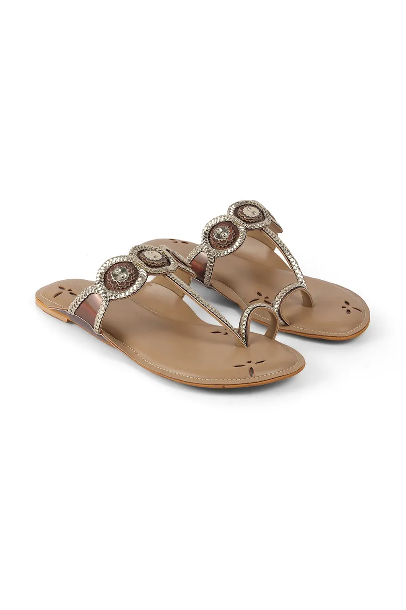 Braided K Flats Gold