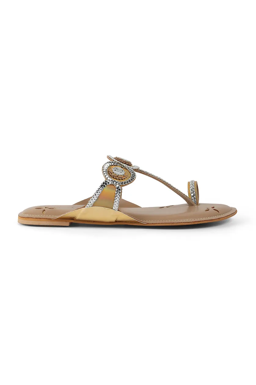 Braided K Flats Gold