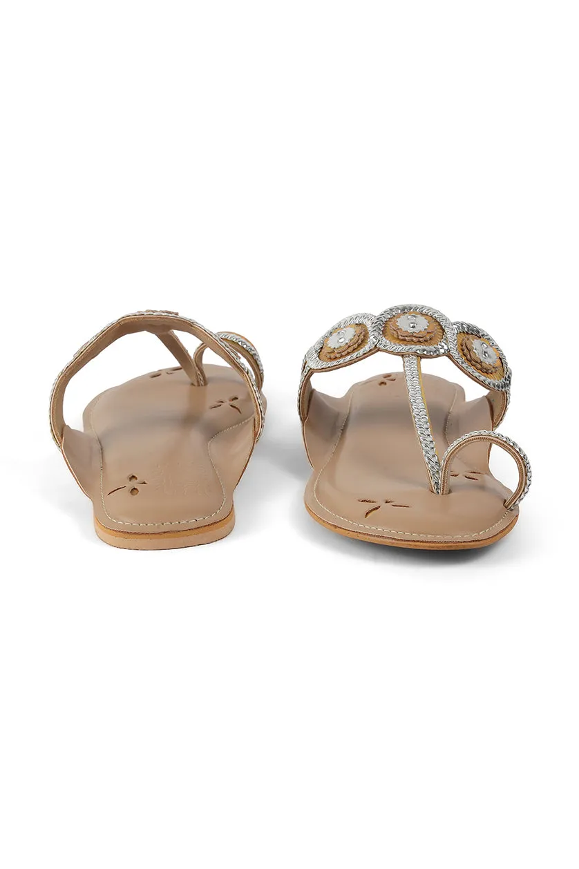 Braided K Flats Gold