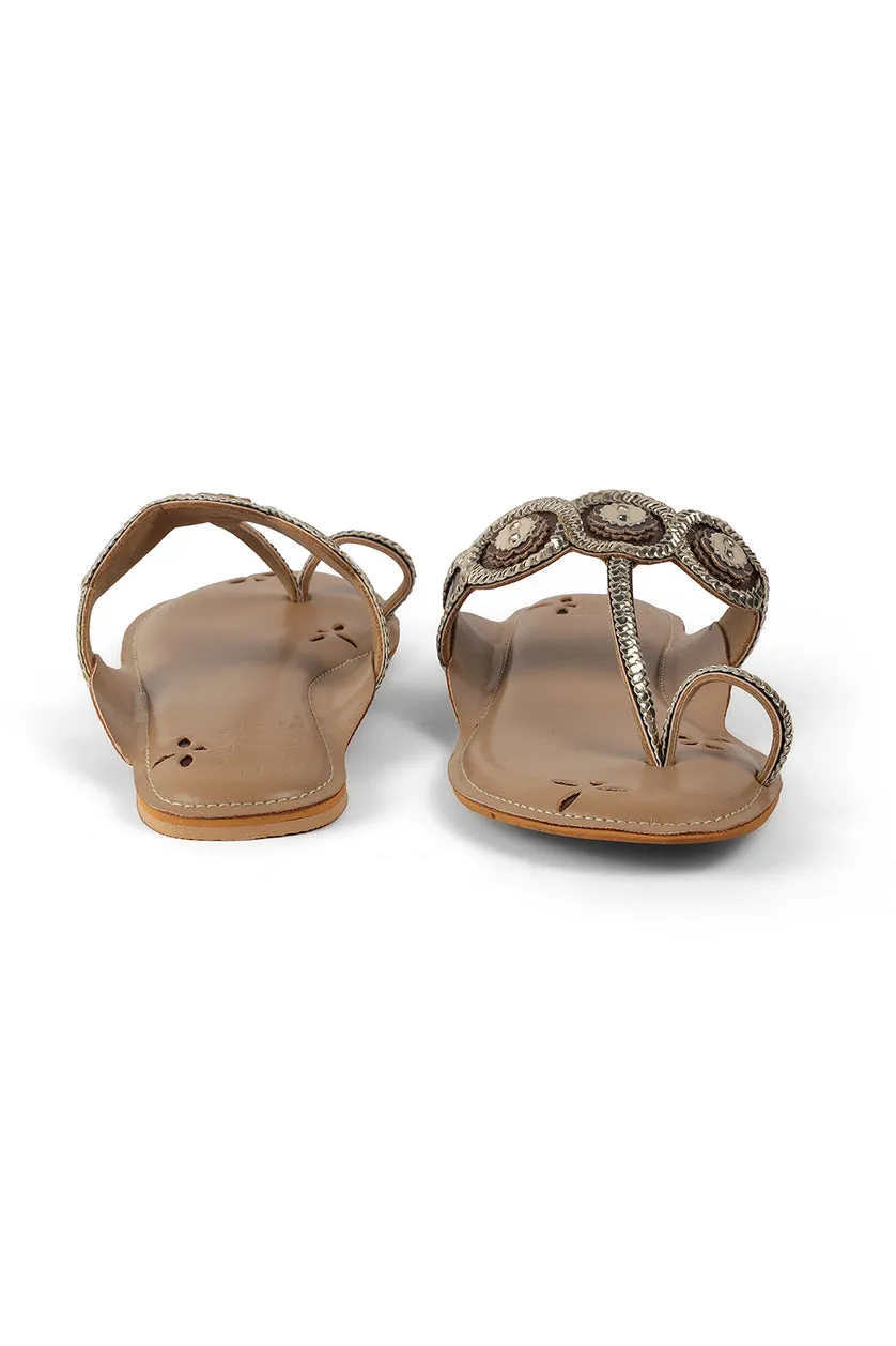 Braided K Flats Gold