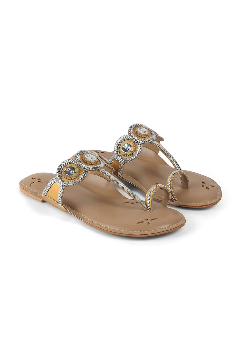 Braided K Flats Rose Gold