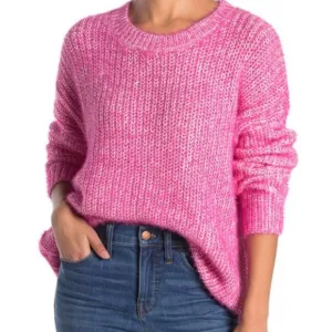 Brand new Nordstrom Item! Women's ELODIE - Oversized Crew Neck Pink Sweater, Sz XL! Retails $70 