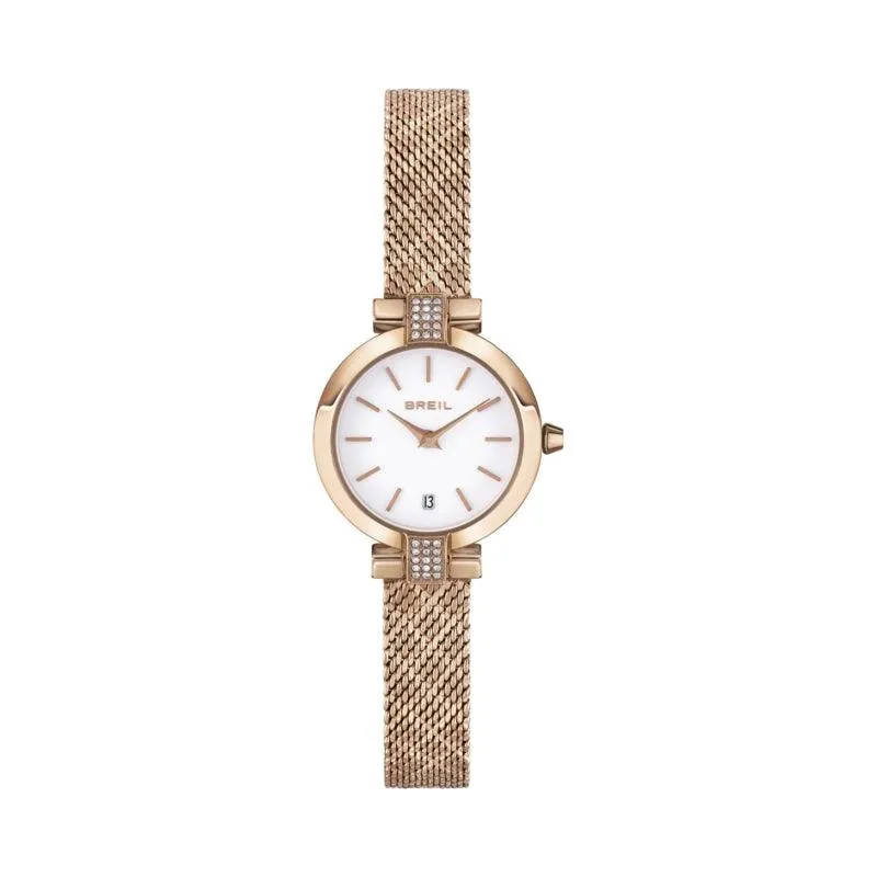 Breil Soul Watch 25mm White Quartz Steel Finish IP Rose Gold Tw1918