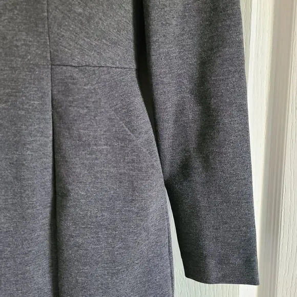 BROOKS BROTHERS Gray Stretch Knit Career Dress With Pockets Women's Size 2
