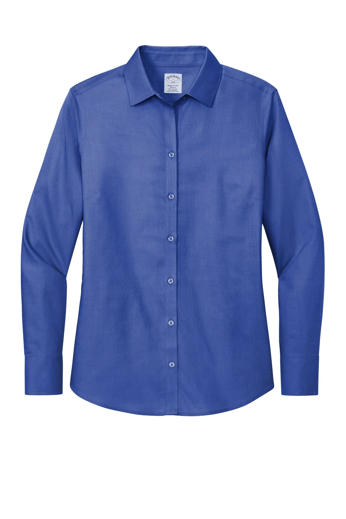 Brooks Brothers Women's Wrinkle-Free Stretch Nailhead Shirt BB18003 Cobalt Blue