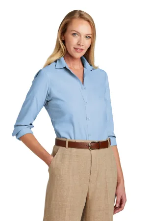Brooks Brothers Women's Wrinkle-Free Stretch Nailhead Shirt BB18003 Newport Blue